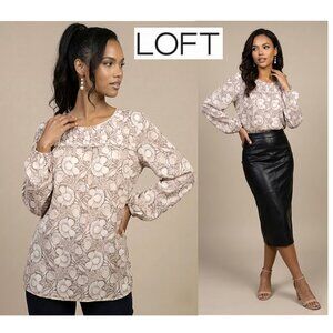 LOFT - Floral long sleeve blouse